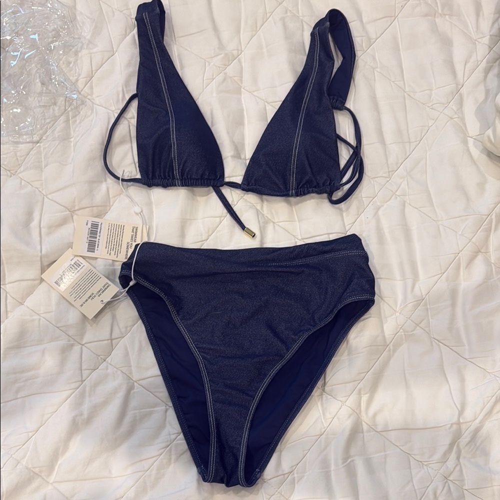 Monday Swimwear Blue Denim Set